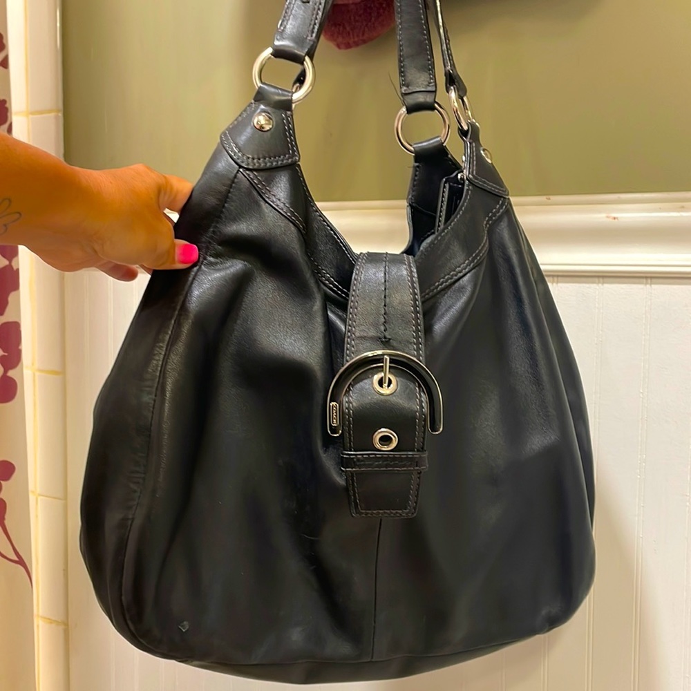 Coach Black Leather Madison Lynn Shoulder Bag